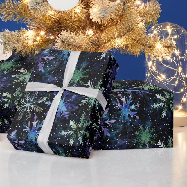 Gothic Spooky Christmas snowflakes Wrapping Paper (Holidays)