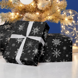 Gothic Spooky Christmas snowflakes  Wrapping Paper