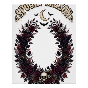 Gothic Spooky Season Shirt – Dark Floral Tee Poster