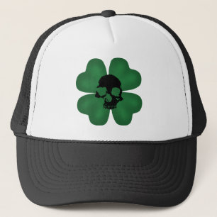 Gothic spooky shamrock trucker hat