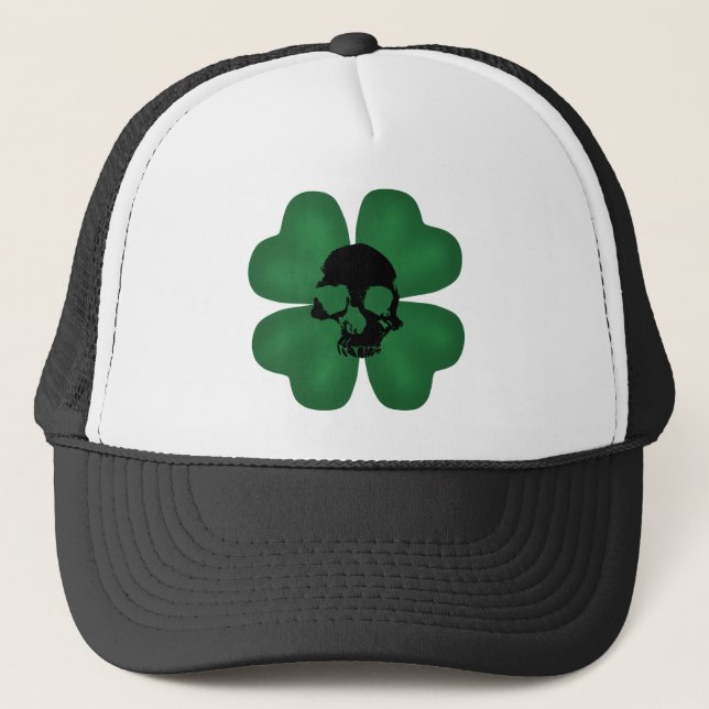 Gothic spooky shamrock trucker hat (Front)