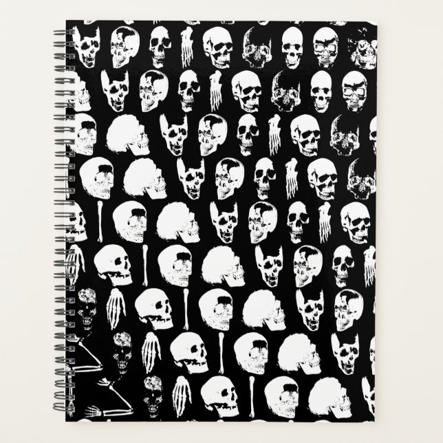 Gothic Spooky Skulls Spiral Planner (Front)