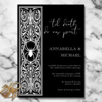 Gothic Spooky Spider Black White Wedding