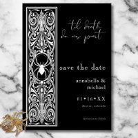 Gothic Spooky Spider Black White Wedding