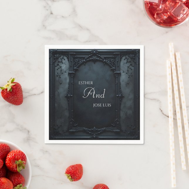 Gothic Square Frame  Wedding Napkin (Insitu)