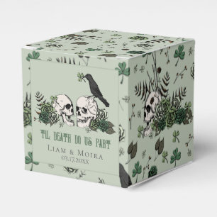Gothic St. Patricks Day Floral Skull Irish Wedding Favor Box