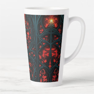Gothic Stained Glass Design Latte Mug