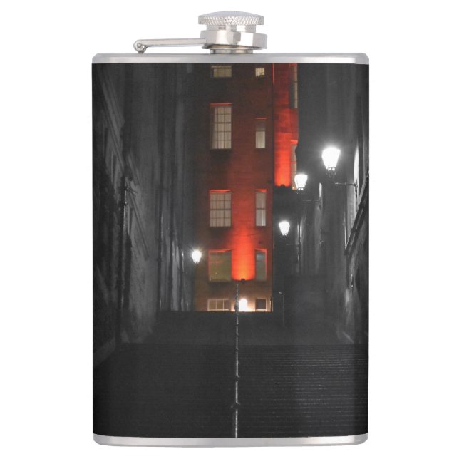Gothic Staircase Hip Flask (Front)