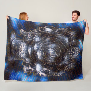 Gothic Starry Night Reaper Satin Airbrush Fantasy Fleece Blanket