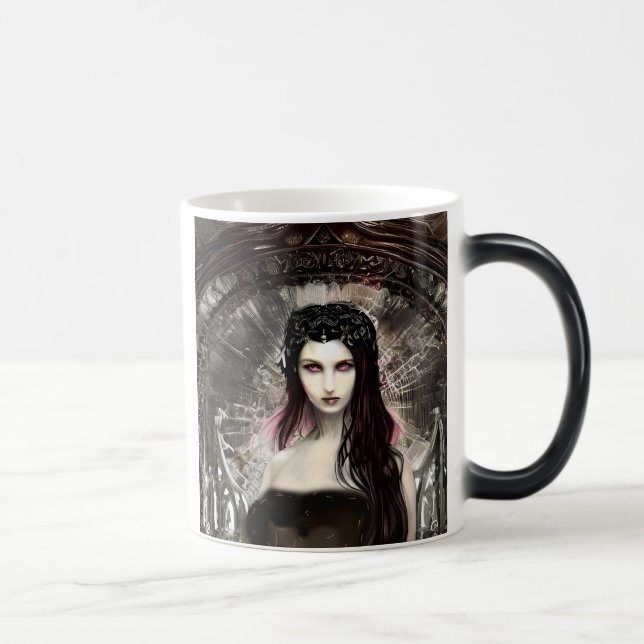Gothic Steampunk Fallen Angel AI Art Magic Mug (Right)