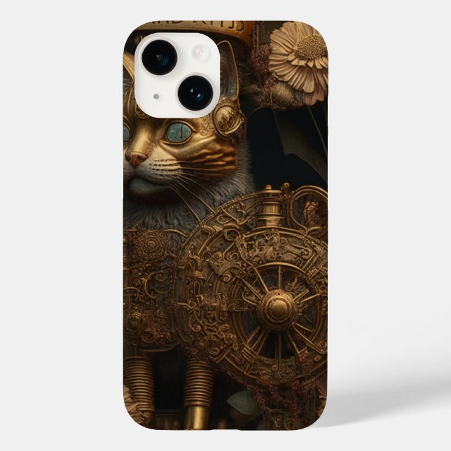 Gothic Steampunk Gold Cat Case-Mate iPhone Case (Back)