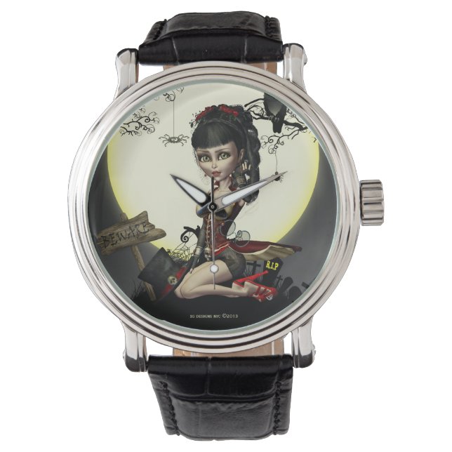 Gothic Steampunk Lolita Girl Wrist Watch (Front)
