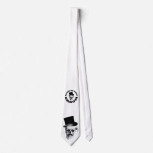 Gothic steampunk skull groom tie