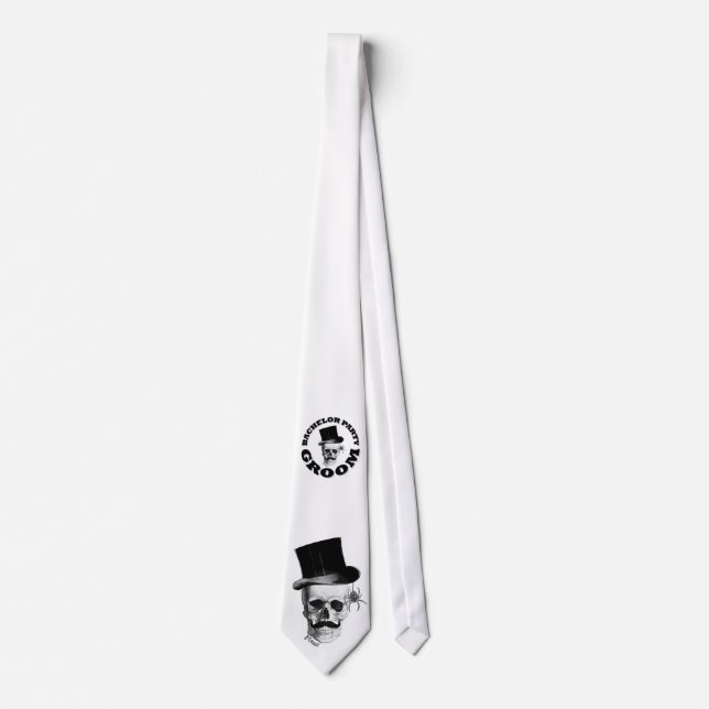Gothic steampunk skull groom tie (Front)