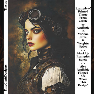 Gothic Steampunk Woman, Industrial EH9L Decoupage Tissue Paper