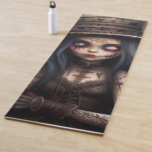 Gothic Steampunk Yoga Mat Unique Dark Fantasy