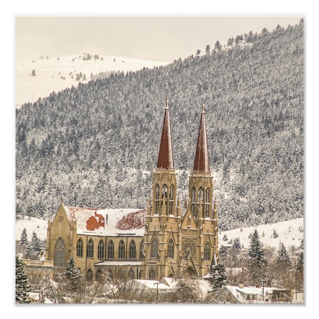Gothic Style Cathedral in Helena, MT  Photo Print (Front)