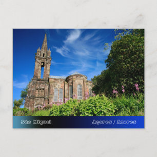Gothic style chapel in Azores Postcard