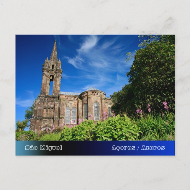 Gothic style chapel in Azores Postcard (Front)