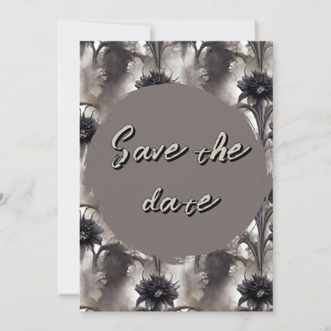 Gothic Style Dark Save the Date (Front)