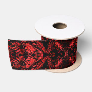 Gothic Style Inkblot Test Red and Black Ribbon Satin Ribbon