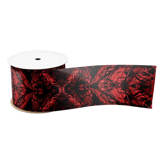 Gothic Style Inkblot Test Red and Black Ribbon Satin Ribbon (Spool)