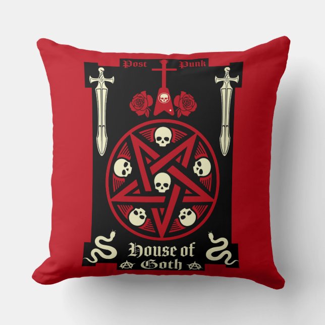Gothic Subculture Post Punk  Throw Pillow (Front)