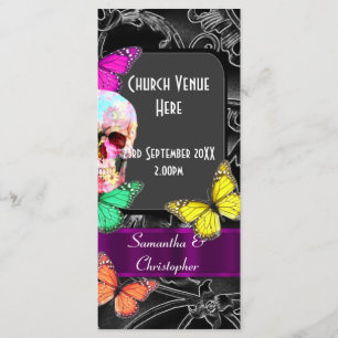 Gothic sugar skull wedding program