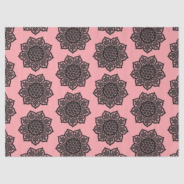 GOTHIC SUN Black Pink Celtic Knots Tissue Paper (Front)