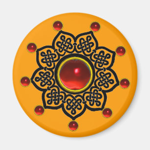 GOTHIC SUN  Red Ruby Gem,Yellow Magnet