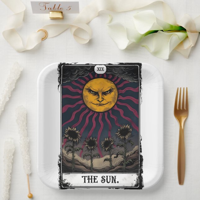 Gothic Sun Tarot Paper Plate (Wedding)