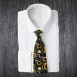 Gothic Sunflower Skull Pattern Tie<br><div class="desc">This design may be personalized in the area provided by changing the photo and/or text. Or it can be customized by choosing the click to customize further option and delete or change the colour of the background, add text, change the text colour or style, or delete the text for an...</div>