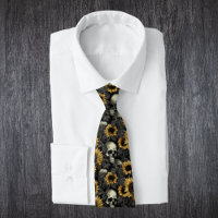 Gothic Sunflower Skull Pattern