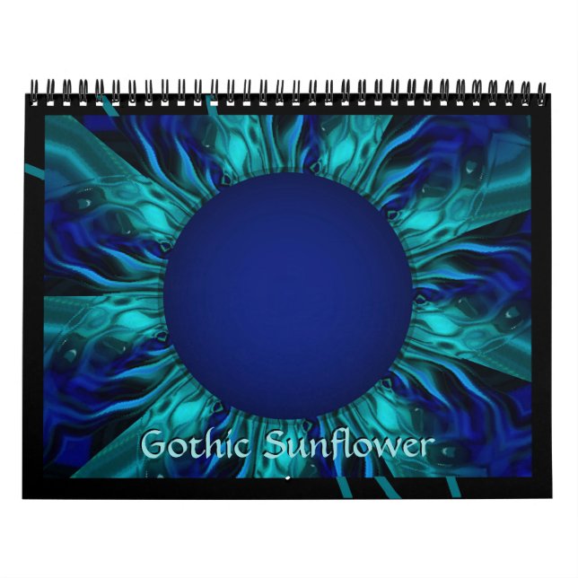 Gothic Sunflower Trippy Floral Art  Calendar (Cover)