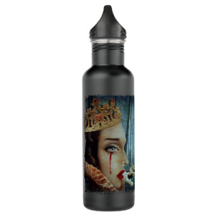 Gothic Surreal Unique Collage Sad Queen of Hearts 710 Ml Water Bottle