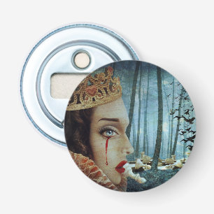 Gothic Surreal Unique Collage Sad Queen of Hearts Bottle Opener