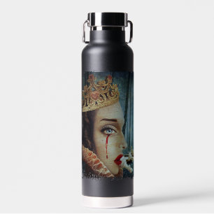 Gothic Surreal Unique Collage Sad Queen of Hearts Water Bottle