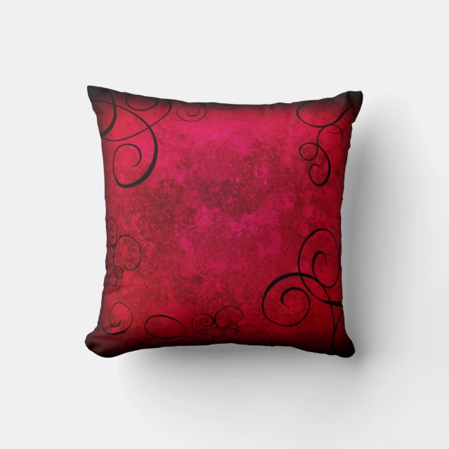 Gothic Swirls Throw Pillow (Front)