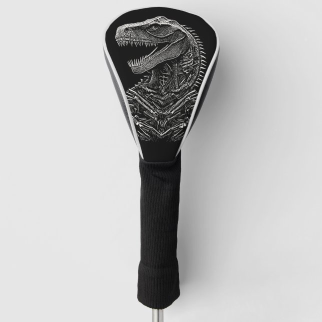 Gothic T-Rex Dinosaur Golf Head Cover (Front)