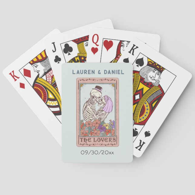 Gothic Tarot Card Lover Names Wedding Playing Card (Back)