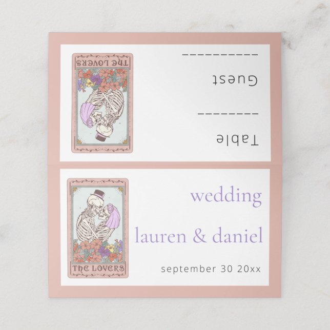 Gothic Tarot Card Lovers Place Card (Outside Unfolded)