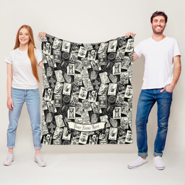 Gothic Tarot Card Victorian Witchcraft Apothecary  Fleece Blanket (In Situ)