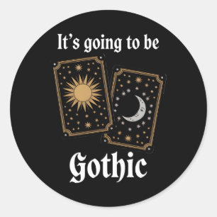 Gothic Tarot Cards Fortune Medieval Literature Mov Classic Round Sticker