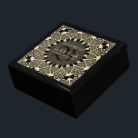 Gothic Tattoo Flower Wedding Anniversary Gift Box<br><div class="desc">Unique and Stylish lace design in gold and black decorative tattoo like, design - Exquisite and elegant custom Wedding, Anniversary or engagement present. Personalize with names, anniversary date and monogram or numbers - made into a wonderful wooden gift box to keep trinkets, jewellery box for your special keepsakes. Makes a...</div>