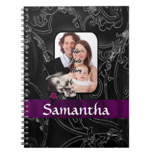 Gothic tattoo skull notebook