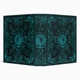 Gothic Teal Green Black Leather Book of Shadows Binder