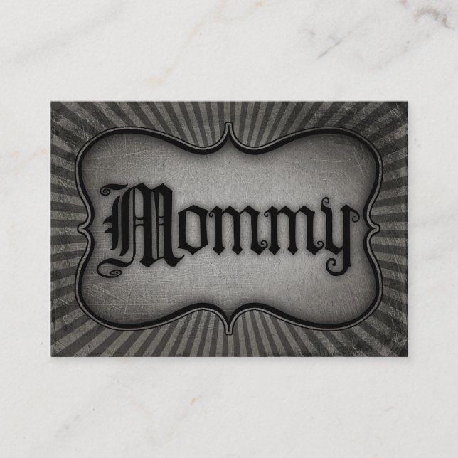 Gothic Text Mommy Calling Card (Front)