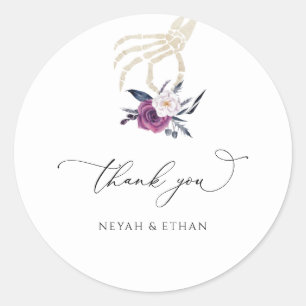 Gothic Thank You Dark Wedding Halloween Label N100