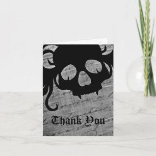 Gothic Thank You skull Card
