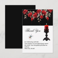 Gothic Theme Red Roses & Candle Bridal Shower